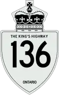King's Highway 136 marker