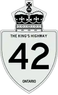 King's Highway 42 marker