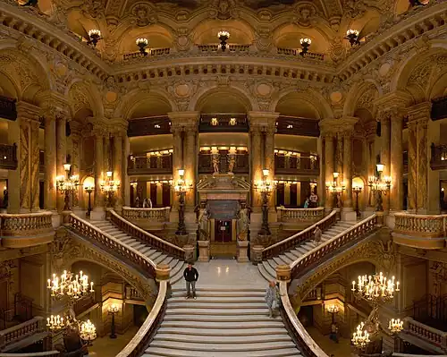 Grand stairs of the Palais Garnier, by Charles Garnier, 1860–1875[236]