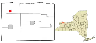 Location in Orleans County and the state of New York.