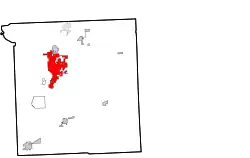 Location within Ottawa County and Oklahoma