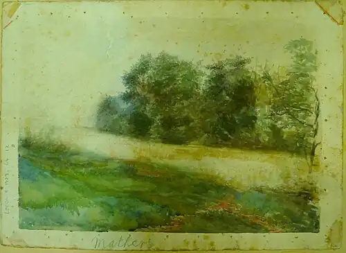 Landscape on reverse of the J.S. Mathers painting
