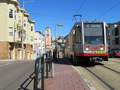 A train at Judah and 16th Avenue, 2019