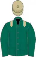 Dark green, beige epaulets and cap