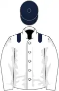 White, dark blue epaulets and cap