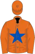 Orange, royal blue star
