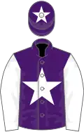 Purple, White star, sleeves and star on cap