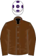 Brown, white cap, purple spots