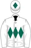 White, dark green triple diamond, diamond on cap