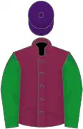 Garnet, green sleeves, purple cap