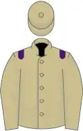 Beige, purple epaulets