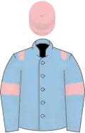Light blue, pink epaulets, armlets and cap