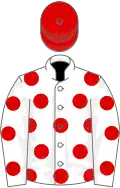 White, red spots and cap