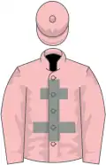 Pink, grey cross of lorraine