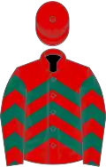 Red, dark green chevrons, red cap