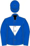 Royal blue, white inverted triangle