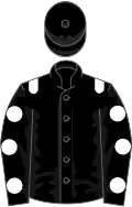 Black, white epaulettes and spots on sleeves