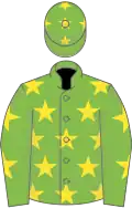 Light green, yellow stars