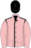 Rose, black seams, pink sleeves, black cap