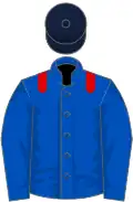 Royal blue, red epaulets, dark blue cap