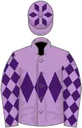 Mauve, purple triple diamond, diamonds on sleeves and cap