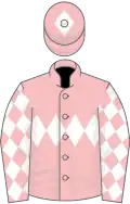 Pink, white triple diamond, diamonds on sleeves and diamond on cap