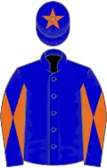 Blue, orange diabolo on sleeves, star on cap