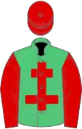 Emerald Green, Red Cross of Lorraine, sleeves and cap