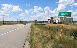 Oxford and State Highway 172. The building on the right includes Los Pinos Fire Station #2.