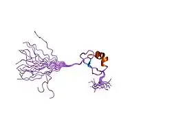 2dan: The solution structure of the MYND domain (LEU384-CYS430) of human Zinc finger MYND domain containing protein 10