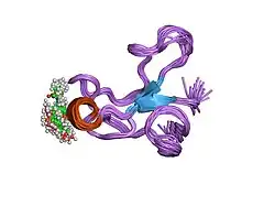 2fn2: SOLUTION NMR STRUCTURE OF THE GLYCOSYLATED SECOND TYPE TWO MODULE OF FIBRONECTIN, 20 STRUCTURES