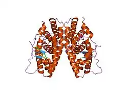 2gpp: Estrogen Related Receptor-gamma ligand binding domain complexed with a RIP140 peptide and synthetic ligand GSK4716