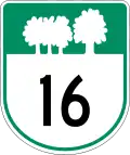 Route 16 marker