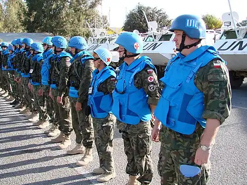 Polish soldiers during UN mission in Syria, 2007.