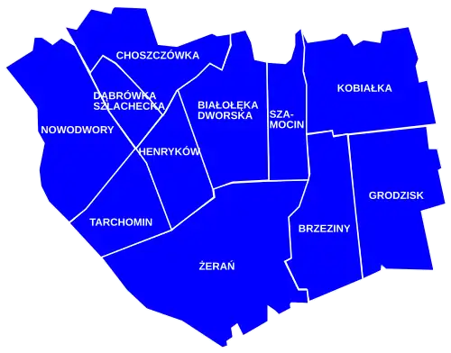 Main subdivisions of Białołęka (MSI)