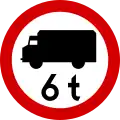 B-5 "no entry for trucks" (variant – having a gross weight exceeding [...] tonnes)