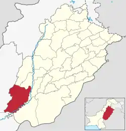 Rajanpur District highlighted within Punjab Province