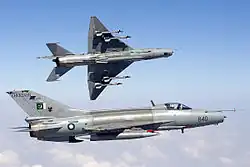 Pakistan Air Force Chengdu F-7PG inflight.jpg