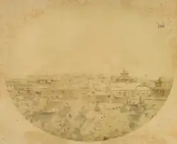 1874 photo of the Dechingalav, Maidar, Bat Tsagaan and Abtai Khan temples in central Urga.