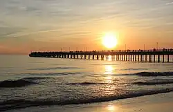 Sunset near the pier