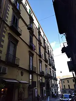 Palazzo Del Pezzo in via Gennaro Serra 75, formerly Palazzo d'Avalos di Celenza.