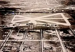 Aerial view of Pan American Airport and Pan American Field, Miami, Florida 1929.