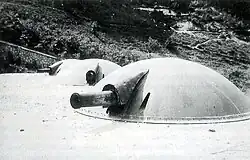 149/23 cannons in armored turrets at Forte Casa Ratti.