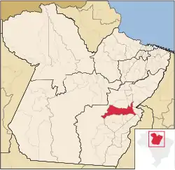 Location of Marabá in the State of Pará