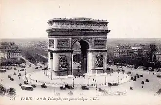 Arc de Triomphe, postcard, c. 1920.
