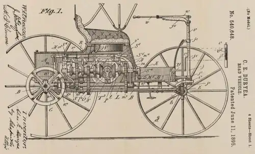 Drawing for the Duryea Road Vehicle, 1895
