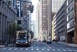 A typical downtown scene on Pearl Street