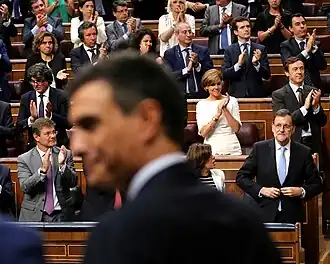Mariano Rajoy and Pedro Sánchez in the Congress of Deputies