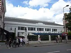 Exterior of a building with the name "Blue Bird" on the front