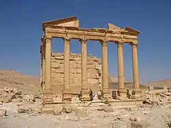 Ruined building with columns